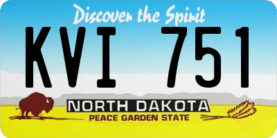 ND license plate KVI751