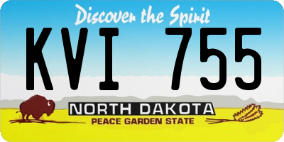 ND license plate KVI755