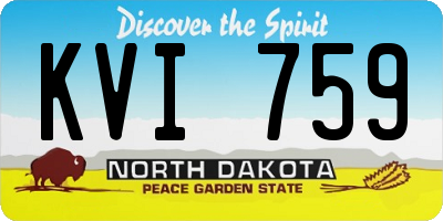 ND license plate KVI759