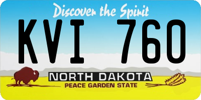 ND license plate KVI760