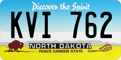 ND license plate KVI762