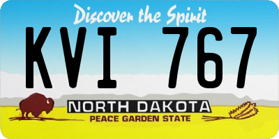 ND license plate KVI767
