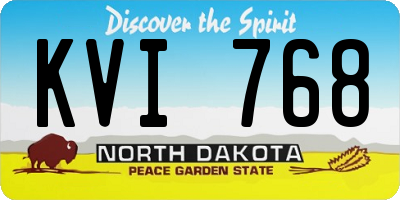 ND license plate KVI768