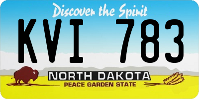 ND license plate KVI783