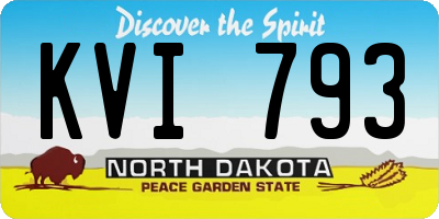 ND license plate KVI793