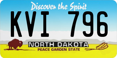 ND license plate KVI796