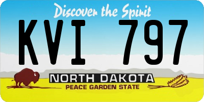 ND license plate KVI797