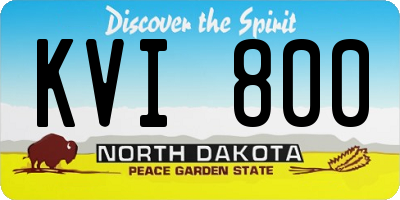 ND license plate KVI800