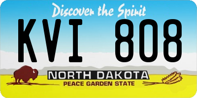 ND license plate KVI808