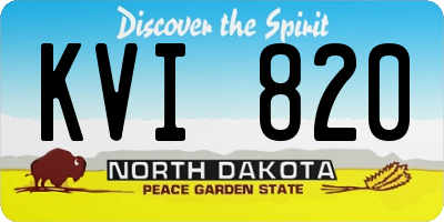 ND license plate KVI820