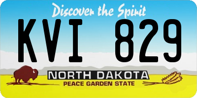 ND license plate KVI829