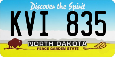 ND license plate KVI835