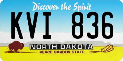 ND license plate KVI836
