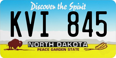 ND license plate KVI845