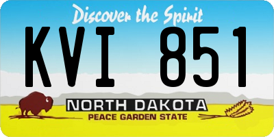 ND license plate KVI851