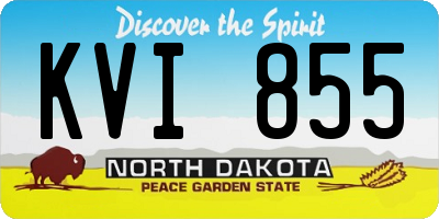 ND license plate KVI855