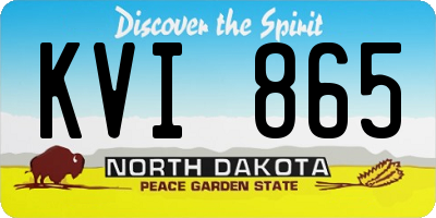 ND license plate KVI865