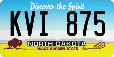 ND license plate KVI875