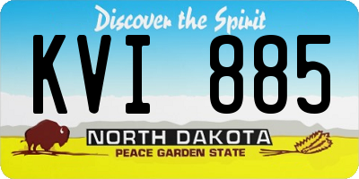 ND license plate KVI885