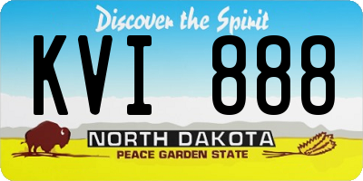 ND license plate KVI888