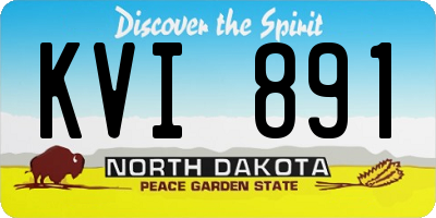 ND license plate KVI891