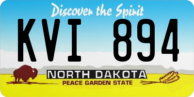 ND license plate KVI894