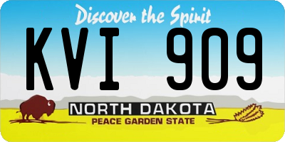 ND license plate KVI909