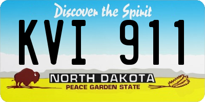 ND license plate KVI911