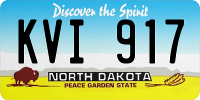 ND license plate KVI917