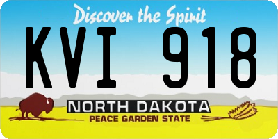ND license plate KVI918