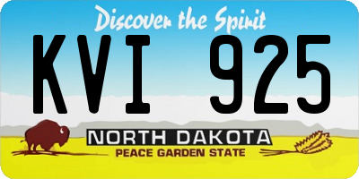 ND license plate KVI925