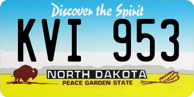 ND license plate KVI953