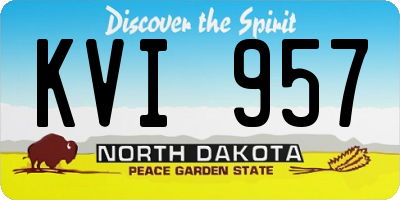 ND license plate KVI957