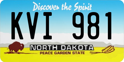 ND license plate KVI981