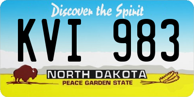 ND license plate KVI983