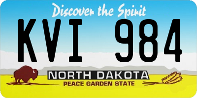 ND license plate KVI984