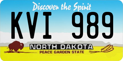 ND license plate KVI989