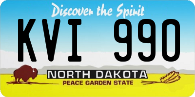 ND license plate KVI990