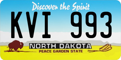 ND license plate KVI993