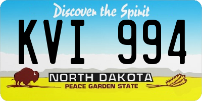 ND license plate KVI994