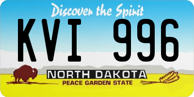 ND license plate KVI996