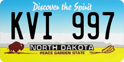 ND license plate KVI997