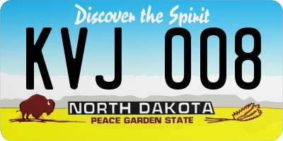 ND license plate KVJ008