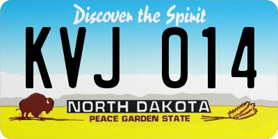 ND license plate KVJ014
