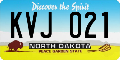 ND license plate KVJ021