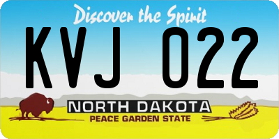 ND license plate KVJ022