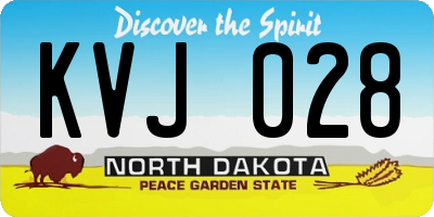 ND license plate KVJ028