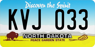 ND license plate KVJ033