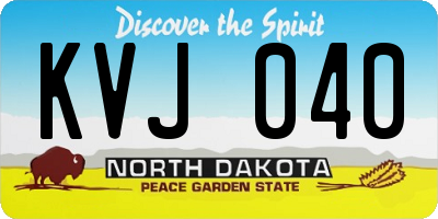 ND license plate KVJ040