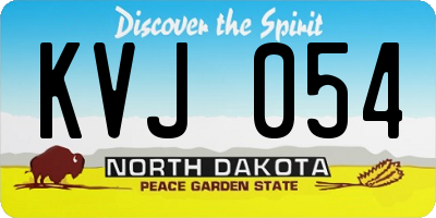 ND license plate KVJ054